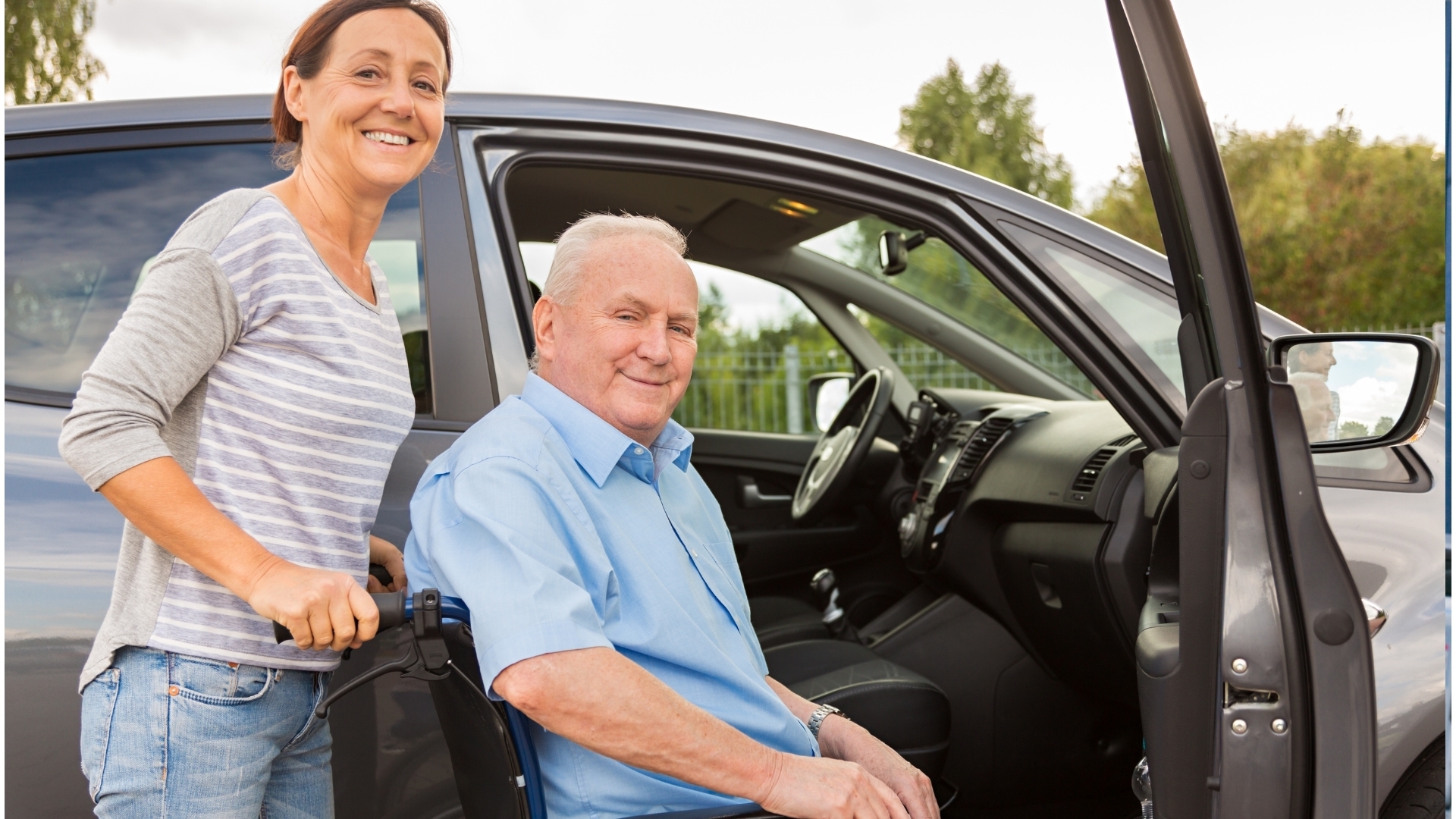 Mobile Pflege und Unterstützung beim Einsteigen ins Auto